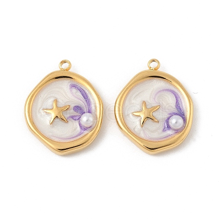 304 Stainless Steel Enamel Pendants STAS-U057-11G-E-1