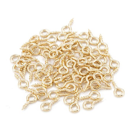 Brass Screw Eye Pin Peg Bails KK-D063-03G-1