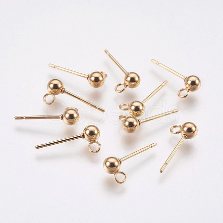 Ion Plating(IP) 304 Stainless Steel Ball Stud Earring Post LS-STAS-H410-10G-1