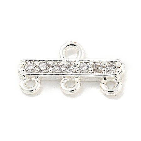 Rack Plating Brass Micro Pave Clear Cubic Zirconia Rectangle Chandelier Component Links X-KKB-L215-037S-1
