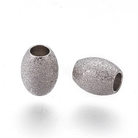 Tarnish Resistant 304 Stainless Steel Textured Beads STAS-E455-06P-4x5-1