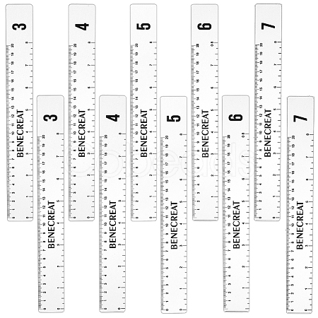 Rectangle Acrylic Rolling Mud Stick Guide Rule AJEW-WH0554-56-1