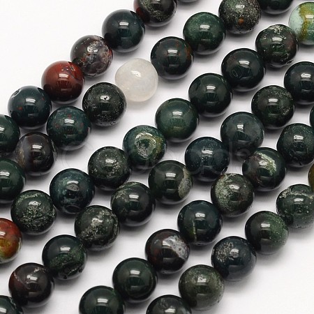 Natural Bloodstone Beads Strands G-N0166-04-4mm-1