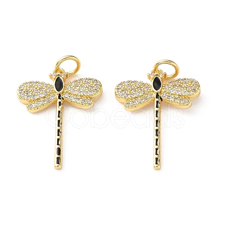 Brass Micro Pave Clear Cubic Zirconia Pendants CU-CBA03AF-08G-01-1
