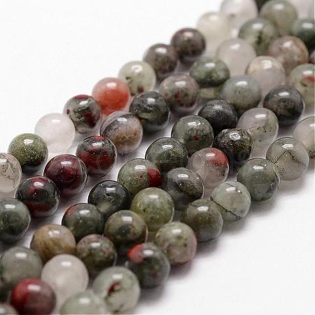 Natural African Bloodstone Beads Strands G-D840-66-8mm-1