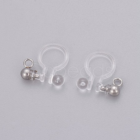 Transparent U Type Painless Prevent Allergy Resin Ear Clip X-KY-L005-02P-1