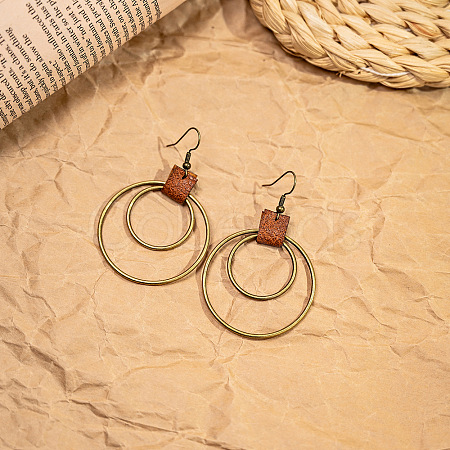 Ring Bohemian Style Zinc Alloy Dangle Earrings FS-WG9CCFB-03-1