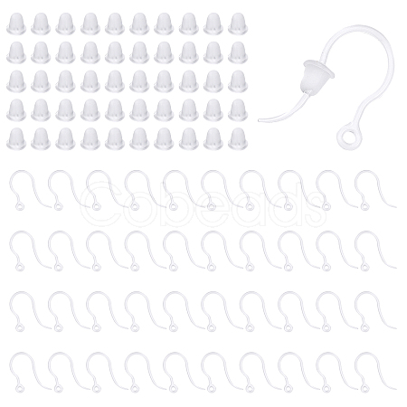 100Pcs Transparent Resin Earring Hooks RESI-CA0001-49-1