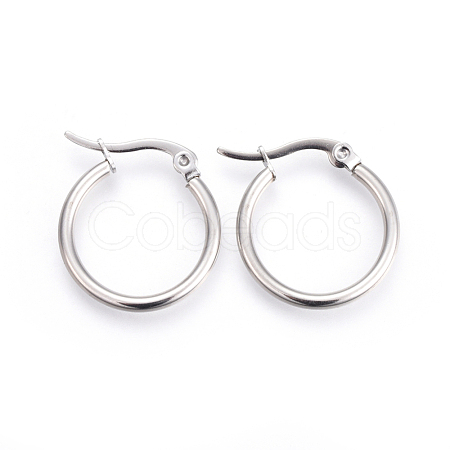 Tarnish Resistant 201 Stainless Steel Hoop Earrings EJEW-A052-19A-P-1