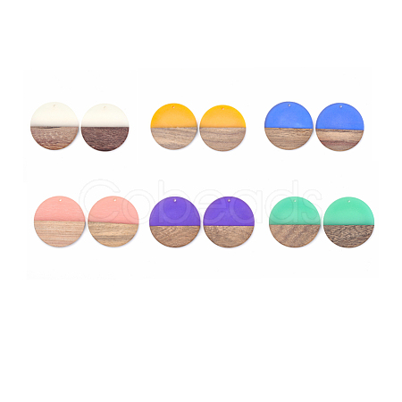 Resin & Wood Pendants RESI-T023-10-M-1