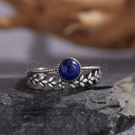 925 Sterling Silver with Natural Lapis Lazuli Finger Rings WGB2E64-16-1