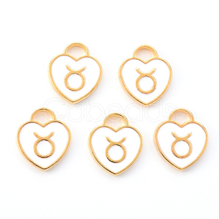 Light Gold Plated Alloy Enamel Pendants ENAM-R136-30-01-1