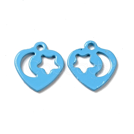 Spray Painted 201 Stainless Steel Charms STAS-G304-15B-1