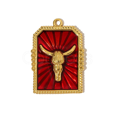 304 Stainless Steel Enamel Pendants STAS-OY004-78G-1