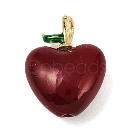 Brass Enamel Pendants KK-R224-12A-G-1
