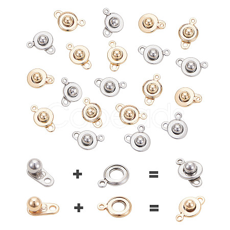 201 Stainless Steel Snap Clasps STAS-PH0019-43-1