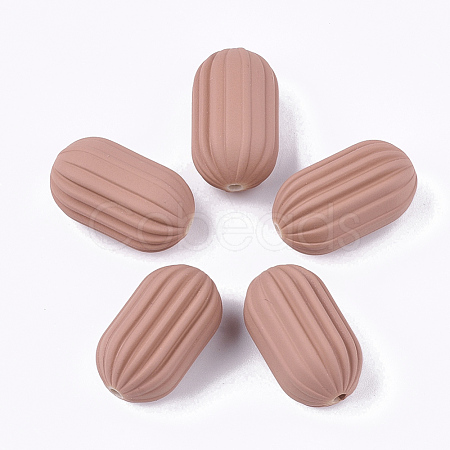 Rubberized Style Acrylic Corrugated Beads OACR-T014-18A-09-1