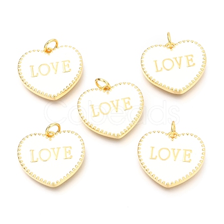 Brass Enamel Pendants KK-B027-03G-D-1
