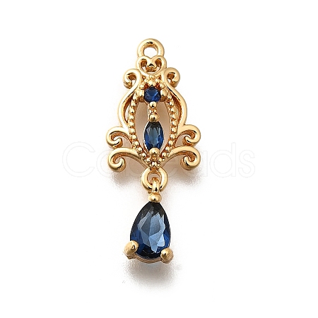 Brass Micro Pave Cubic Zirconia Pendants X-KK-K378-65G-02-1
