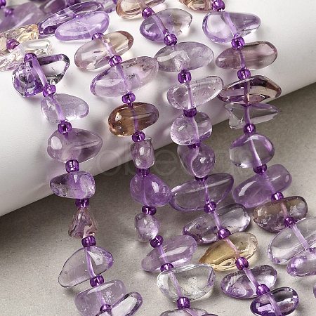 Natural Ametrine Beads Strands G-L649-A09-01-1