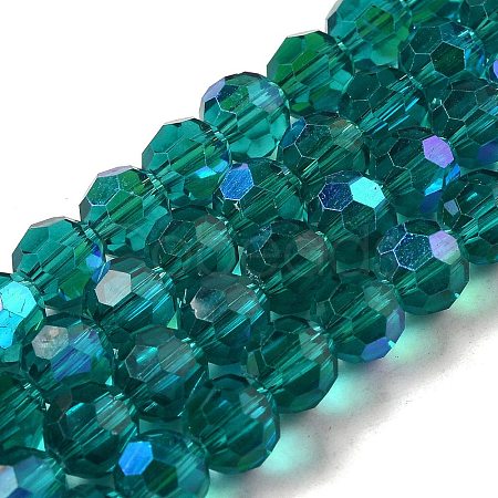 Electroplate Transparent Glass Beads Strands X-EGLA-A035-T8mm-L12-1