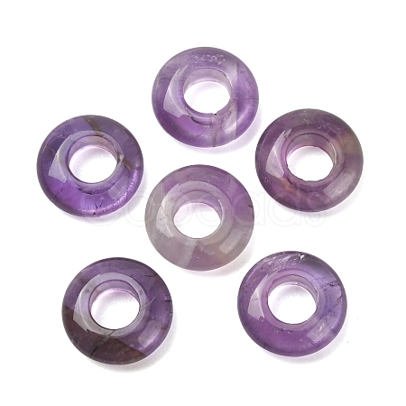 Natural Amethyst European Beads G-C134-01M-1