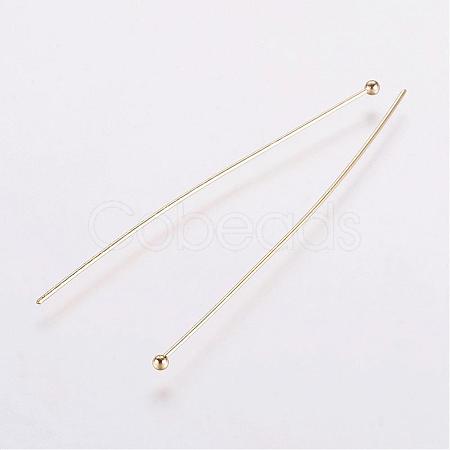 Rack Plating Brass Ball Head Pins KK-E680-03-0.6x61mm-G-1