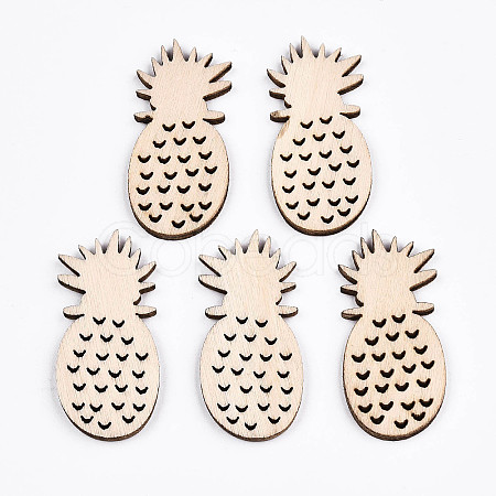 Undyed Natural Wooden Cabochons WOOD-S058-038-1