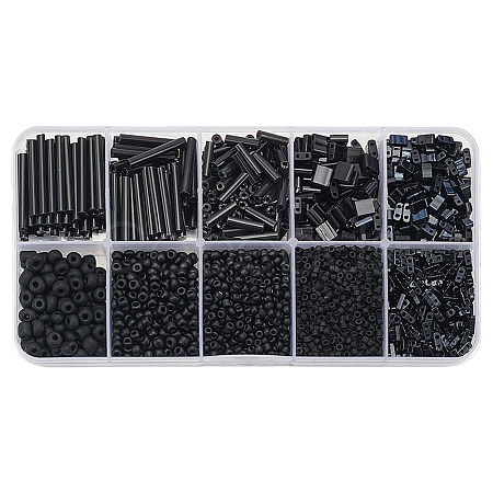 100G 10 Styles Frosted Opaque Glass Seed Beads Set SEED-GO0001-11D-1
