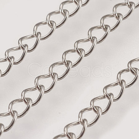 Tarnish Resistant Handmade 304 Stainless Steel Curb Chains STAS-P200-11P-1