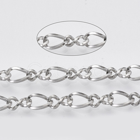 Non-Tarnish 304 Stainless Steel Figaro Chains X-STAS-R100-18-1