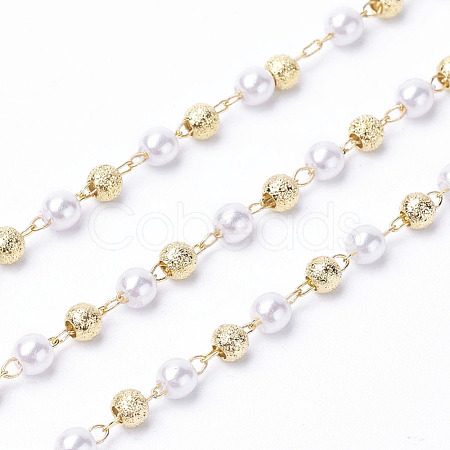 Handmade Acrylic Beaded Chains KK-I651-02G-1