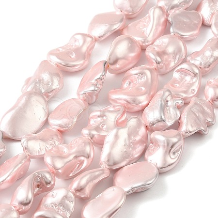 Electroplated Shell Pearl Beads Strands BSHE-A001-01A-1