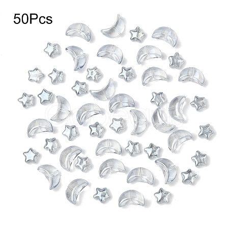 50Pcs 2 Styles Electroplate Glass Beads EGLA-YW0005-03B-1