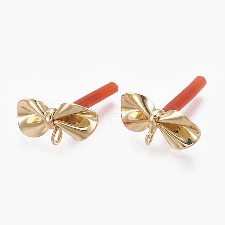 Brass Stud Earring Findings KK-S348-114-1