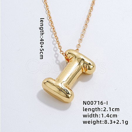 Stainless Steel Party Balloon Letter Pendant Cable Chain Necklaces for Women YF1942-9-1