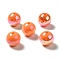 UV Plating Rainbow Iridescent Acrylic Beads, Round, Orange, 15~15.5x15.5~16mm, Hole: 2.7mm