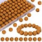 80Pcs Round Silicone Focal Beads, Chewing Beads For Teethers, DIY Nursing Necklaces Making, Dark Goldenrod, 15mm, Hole: 2mm