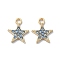 Alloy Rhinestone Pendants, Star, Indian Sapphire, 15.5x12.5x2mm, Hole: 2mm