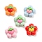 Opaque Resin Cabochons, Flower with Strawberry, Mixed Color, 11x12x6mm