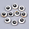 Natural Freshwater Shell Beads, with Enamel, Flat Round with Evil Eye, Black, 9x4.5mm, Hole: 0.8mm