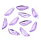 Transparent Spray Painted Glass Pendants, Leaf, Blue Violet, 21.5x8x5mm, Hole: 1.2mm