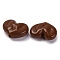 Opaque Acrylic Beads, Heart, Coffee, 18x24x10mm, Hole: 2.5mm