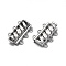 Anti-Tarnish Rhodium Plated 925 Sterling Silver Box Clasps, Multi-Strand Clasps, with 925 Stamp, Rectangle, Platinum, 16.5x11x4.5mm, Hole: 1.2mm