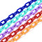 Handmade Opaque Acrylic Paperclip Chains, Drawn Elongated Cable Chains, Mixed Color, 13x7.5x2mm, 19.88 inch(50.5cm)/strand