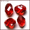 K9 Glass, Imitation Austrian Crystal Beads, Grade AAA, Faceted, Bicone, Red, 6x8mm, Hole: 0.7~0.9mm