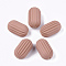 Rubberized Style Acrylic Corrugated Beads, Column, Dark Salmon, 23.5x13.5mm, Hole: 2mm, about 165pcs/500g