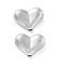 Plating Acrylic Beads, Heart, Silver Plated, 12.5x17x7mm, Hole: 1.9mm