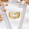 Rack Plating Brass Cuff Finger Rings for Women, Long-Lasting Plated, Real 18K Gold Plated, 11.5mm, adjustable