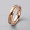 Titanium Steel Grooved Finger Ring Settings, Ring Core Blank, for Inlay Ring Jewelry Making, Rose Gold, Inner Diameter: 17.2mm, Slot: 2mm